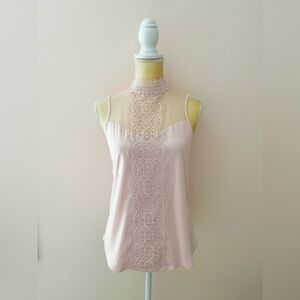 Express blush pink top with lace size S NWT